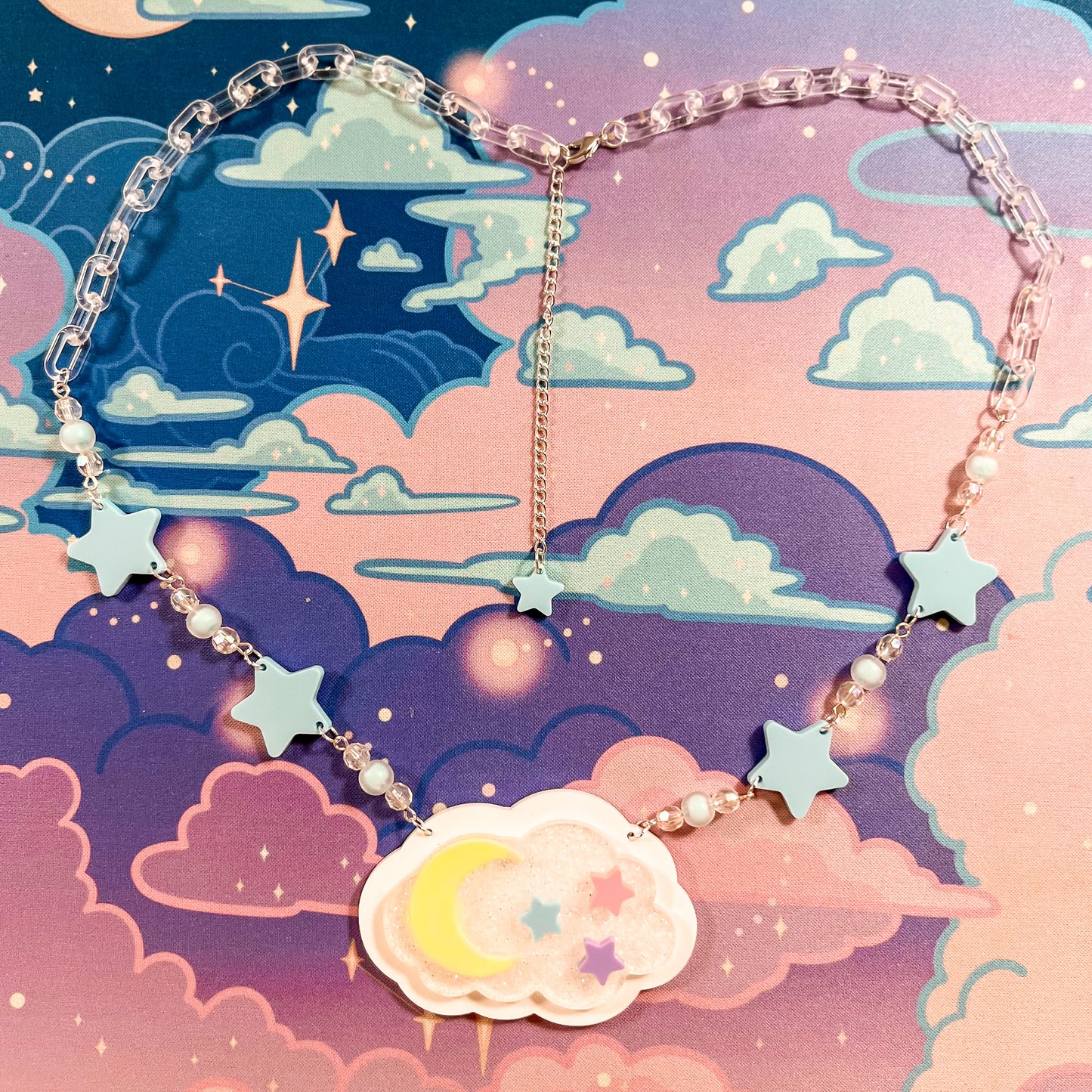Twinkle Daydream Necklace (Blue Chain)