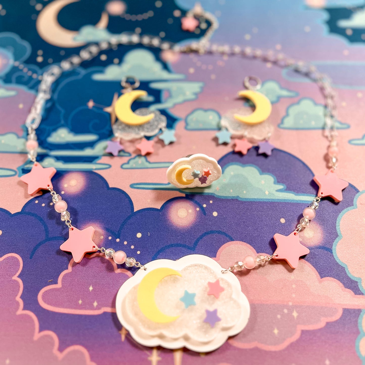 Twinkle Daydream Necklace (Pink Chain)