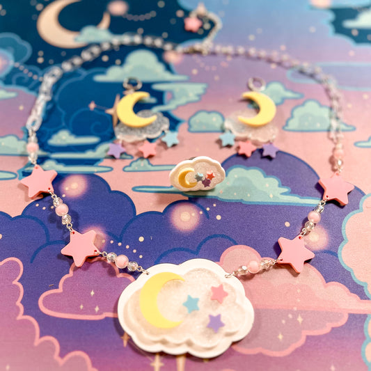 Twinkle Daydream Necklace (Pink Chain)