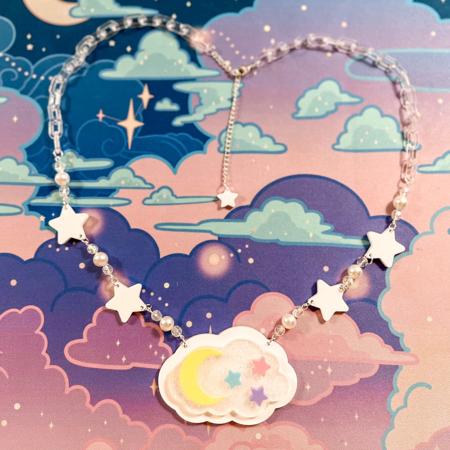 Twinkle Daydream Necklace (White Chain)