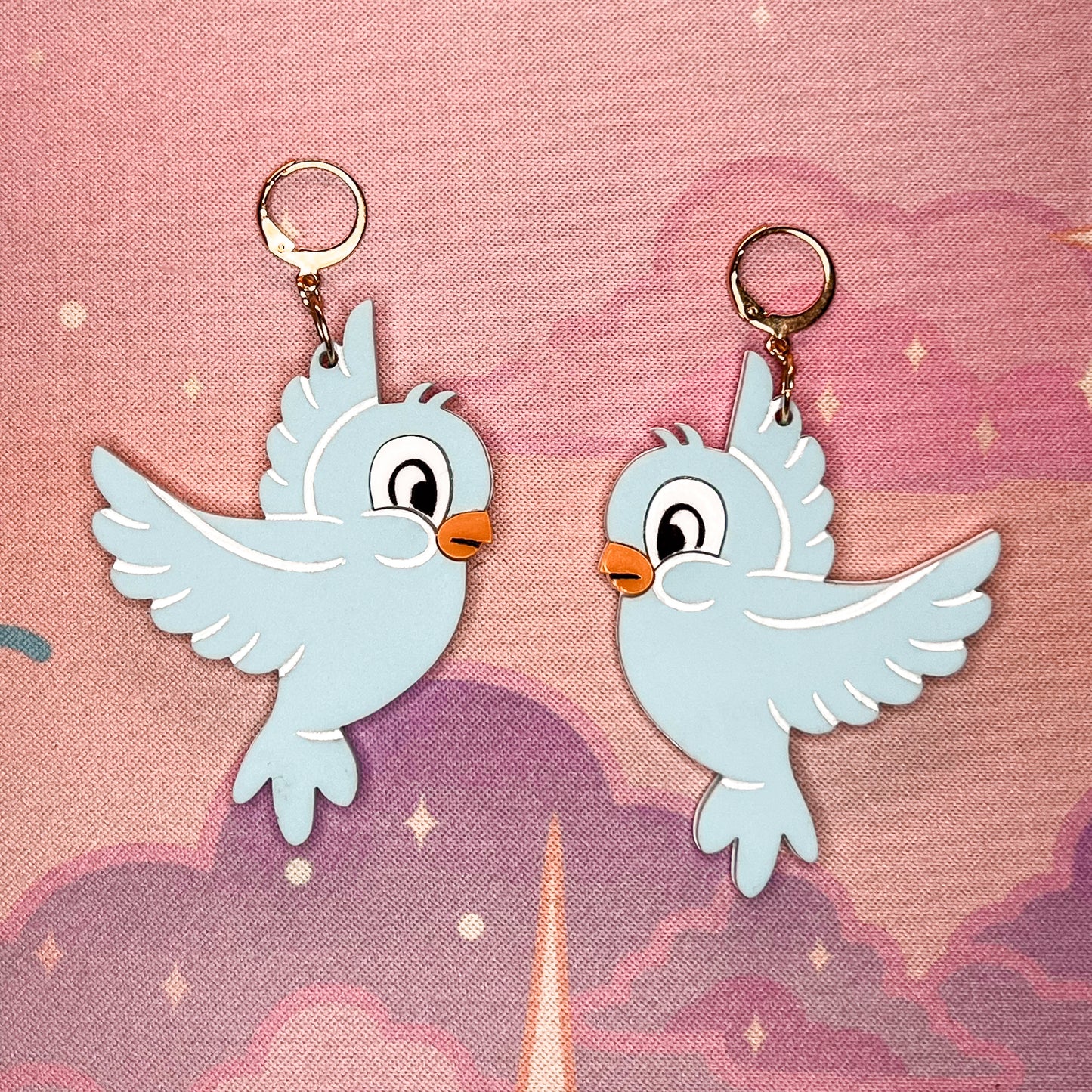 Retro Love Birds (Pastel Blue)