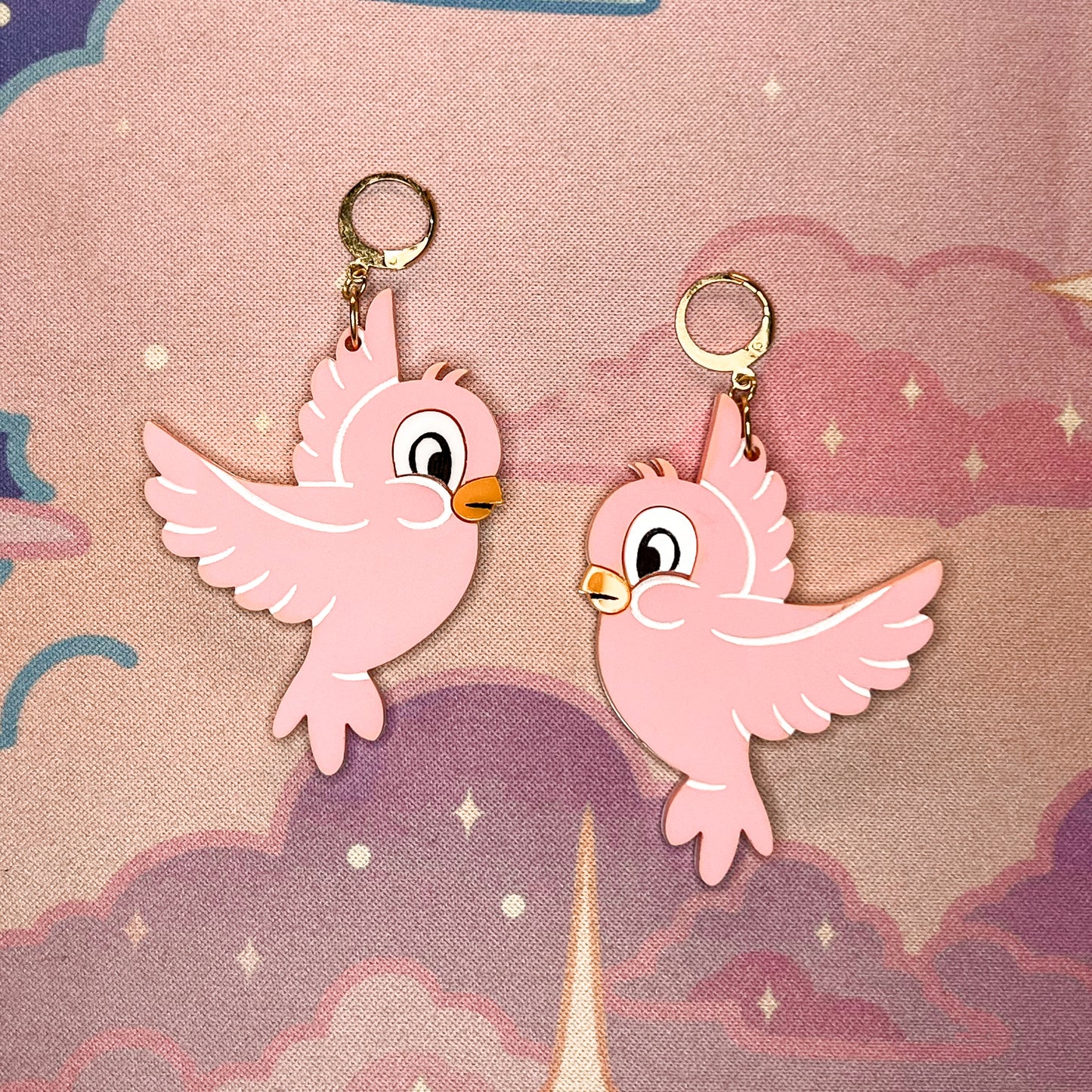 Retro Love Birds (Pastel Pink)
