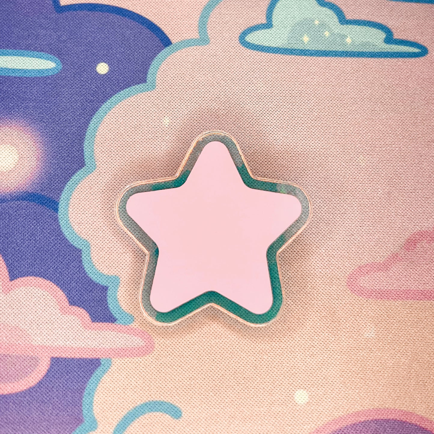 Pastel Pink and Iridescent Acrylic Star Pin