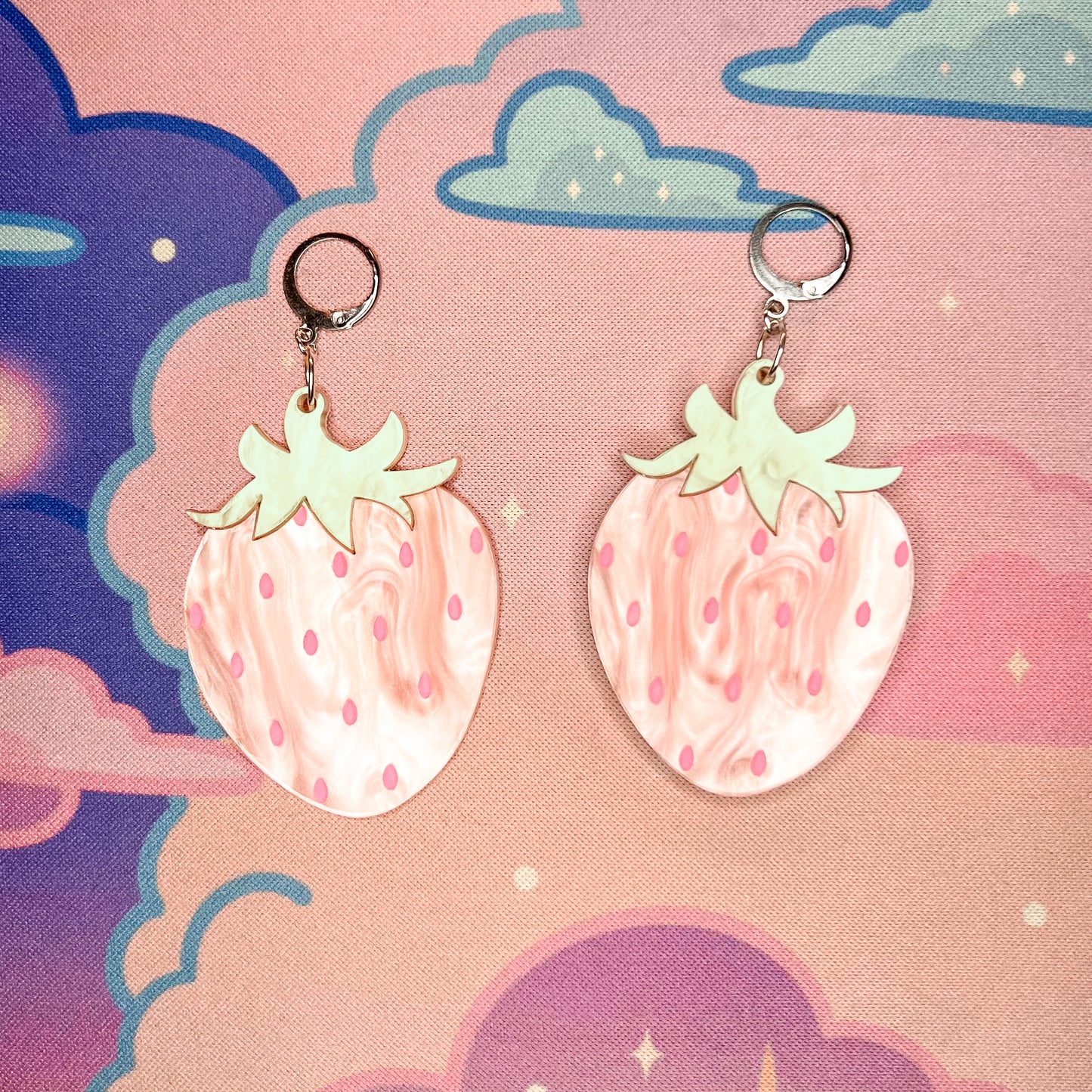 Strawberry Statement Earrings (Pink)