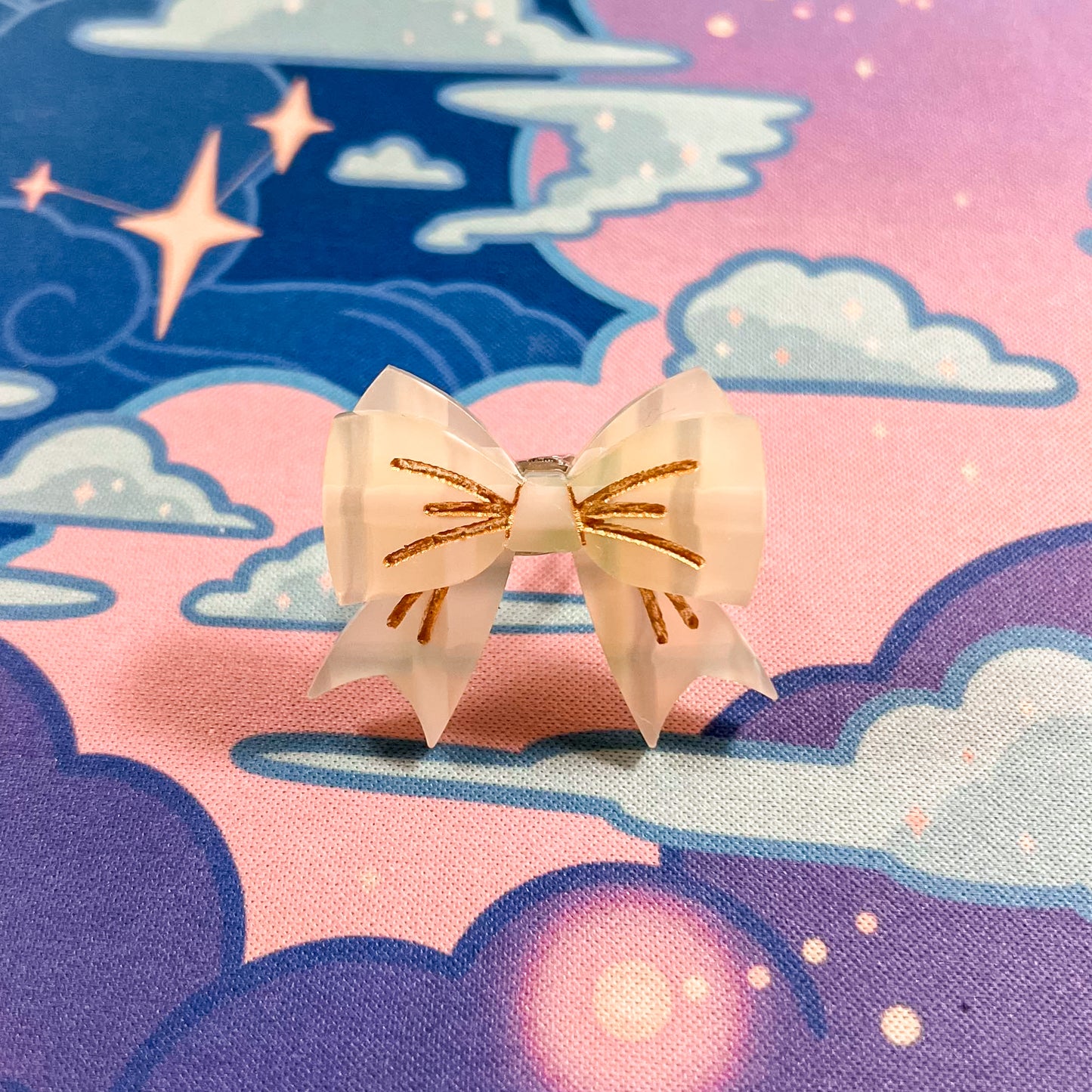 Lovely Tartan Bow Adjustable Ring (Mint Version)