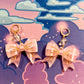 Lovely Tartan Bow Earrings (Pink Version)