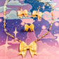Lovely Tartan Bow Adjustable Ring (Yellow Version)