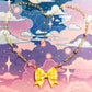 Lovely Tartan Bow Necklace (Yellow Version)