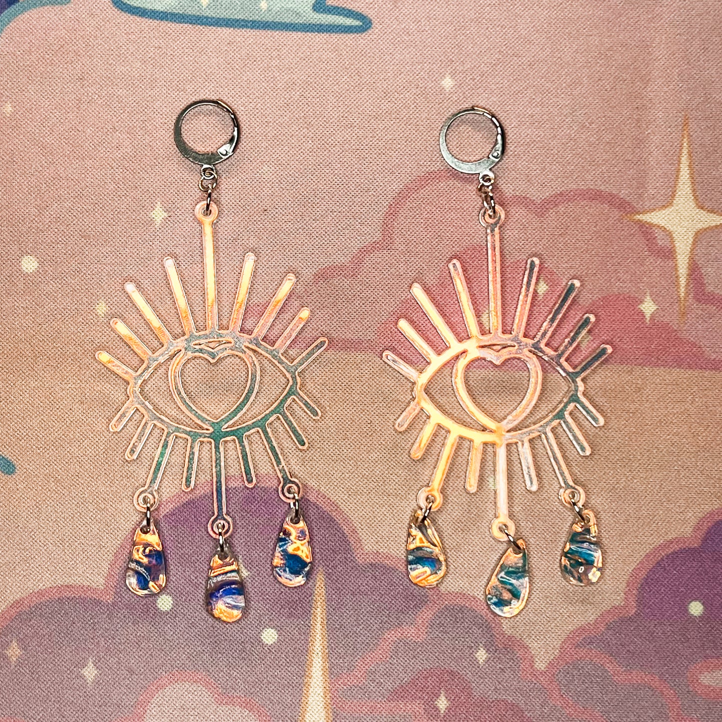 Cosmic Eye Statement Earrings (Iridescent)
