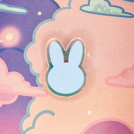 Pastel Blue and Iridescent Acrylic Bunny Pin
