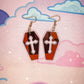 Iridescent Black Coffin Earrings