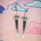 Knight's Sword Earrings (Silver Mirror)
