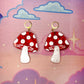 Red and White Mushroom Statement Earrings
