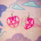 Heart Pentagram Earrings (Iridescent Pink)