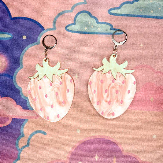 Strawberry Statement Earrings (Pink)